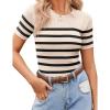 Zeagoo Women’s Short Sleeve Basic Slim Fit Tops Crewneck Ribbed Knit T Shirt Cute Summer Outfits