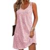 Zeagoo Womens Summer Dress 2026 Loose V Neck Sleeveless Sundresses Swimsuit Coverup with Pockets Floral Tank Dresses(Pink Dot)