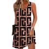 Zeagoo Womens Summer Dress 2026 Loose V Neck Sleeveless Sundresses Swimsuit Coverup with Pockets Floral Tank Dresses(Printed-2)