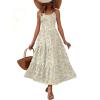 Zeagoo Womens Summer Long Dress Adjustable Spaghetti Strap Floral Casual Dress with Pockets Flowy Tiered Beach Sundress(04 Yellow Floral)