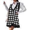 Zeagoo Womens Sweater Vest Dress Pattern Knitted Pullovers Sweaters V Neck Tank Sweater Dress with Pockets(Upgraded Houndstooth)
