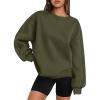 Zeagoo Womens Sweatshirt Long Sleeve Color Block Fleece Hoodies Fall Casual Crewneck Pullover Tunic Tops 2024(Army Green)