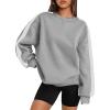 Zeagoo Womens Sweatshirt Long Sleeve Color Block Fleece Hoodies Fall Casual Crewneck Pullover Tunic Tops 2024(Light Grey)