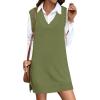 Zeagoo Womens Tank Sweater Dress Sweater Vest Knitted Pullovers Sweaters 2025(Green)