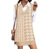 Zeagoo Womens Tank Sweater Dress Sweater Vest Knitted Pullovers Sweaters 2025(Houndstooth Plaid Khaki)