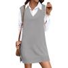 Zeagoo Womens Tank Sweater Dress Sweater Vest Knitted Pullovers Sweaters 2025(Light Grey)