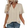 Zeagoo Womens Tops Short Sleeve V Neck Tee Shirts Cute Dressy Casual Clothing Business Work Blouse(Floral Stripes Cx318)