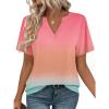 Zeagoo Womens Tops Short Sleeve V Neck Tee Shirts Cute Dressy Casual Clothing Business Work Blouse(Pink Jb218)