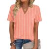 Zeagoo Womens Tops Short Sleeve V Neck Tee Shirts Cute Dressy Casual Clothing Business Work Blouse(Pink Jh586)