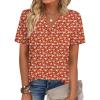 Zeagoo Womens Tops Short Sleeve V Neck Tee Shirts Cute Dressy Casual Clothing Business Work Blouse(Red Flower Sf230)