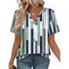 Zeagoo Womens Tops Short Sleeve V Neck Tee Shirts Cute Dressy Casual Clothing Business Work Blouse(Stripes Jh530)