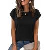Zeagoo Womens Tops Summer Casual Cap Sleeve Tshirts Shirts Business Dressy Spring Fashion Outfits Trendy Clothes(Black)