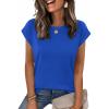 Zeagoo Womens Tops Summer Casual Cap Sleeve Tshirts Shirts Business Dressy Spring Fashion Outfits Trendy Clothes(Blue)