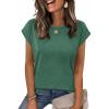 Zeagoo Womens Tops Summer Casual Cap Sleeve Tshirts Shirts Business Dressy Spring Fashion Outfits Trendy Clothes(Forest Green)