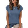 Zeagoo Womens Tops Summer Casual Cap Sleeve Tshirts Shirts Business Dressy Spring Fashion Outfits Trendy Clothes(Haze Blue)