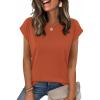 Zeagoo Womens Tops Summer Casual Cap Sleeve Tshirts Shirts Business Dressy Spring Fashion Outfits Trendy Clothes(Orange)
