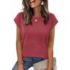 Zeagoo Womens Tops Summer Casual Cap Sleeve Tshirts Shirts Business Dressy Spring Fashion Outfits Trendy Clothes(Red)