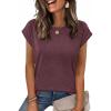 Zeagoo Womens Tops Summer Casual Cap Sleeve Tshirts Shirts Business Dressy Spring Fashion Outfits Trendy Clothes(Wine Red)