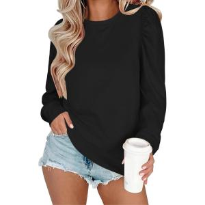Zeagoo Christmas Long Sleeve Shirts for Women Winter 2025 Ladies Tops and Blouses Casual Fashion Clothing(A01-black)