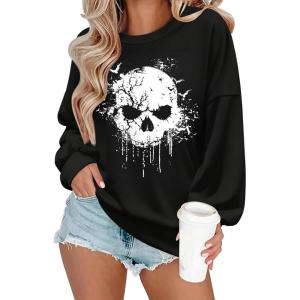 Zeagoo Women Crewneck Sweatshirts Pullover Tops Long Sleeve Shirt Loose Fit Sweaters Casual Fall Outfits Clothes 2025(Black-01)