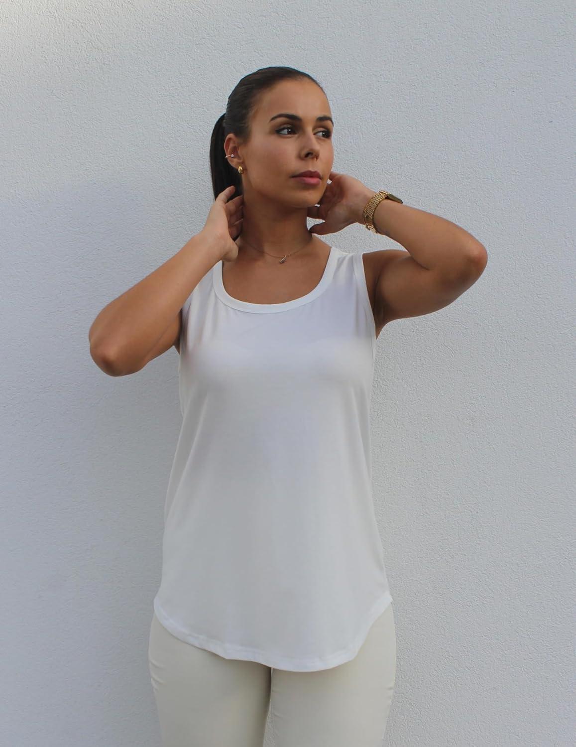 imageZeagoo Tank Top for Women Summer Loose Fit Casual Flowy Sleeveless Tops Trendy Scoop Neck Basic Shirts Tee 2026White