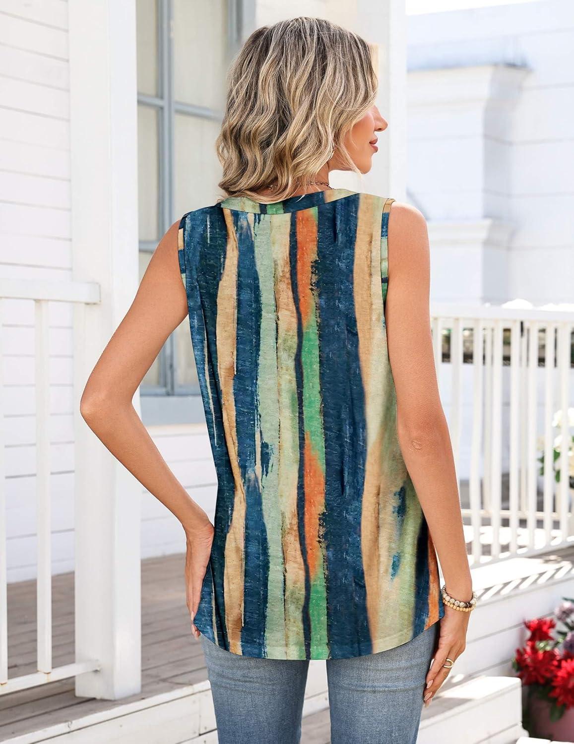 imageZeagoo Tank Tops for Women 2026 Summer Top Henley Shirts Dressy Casual Loose Fit VNeck Button Down Sleeveless Tshirt BlouseCx289