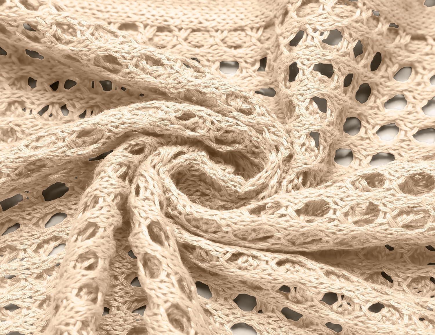 imageZeagoo Womens 2026 Summer Crochet Lightweight Cardigan Short Sleeve Boho Kimono Oversized Open Front Sweater TopsApricot