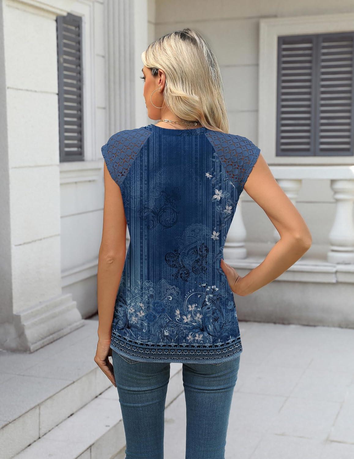 imageZeagoo Womens Lace Cap Sleeve Tank TopMz845