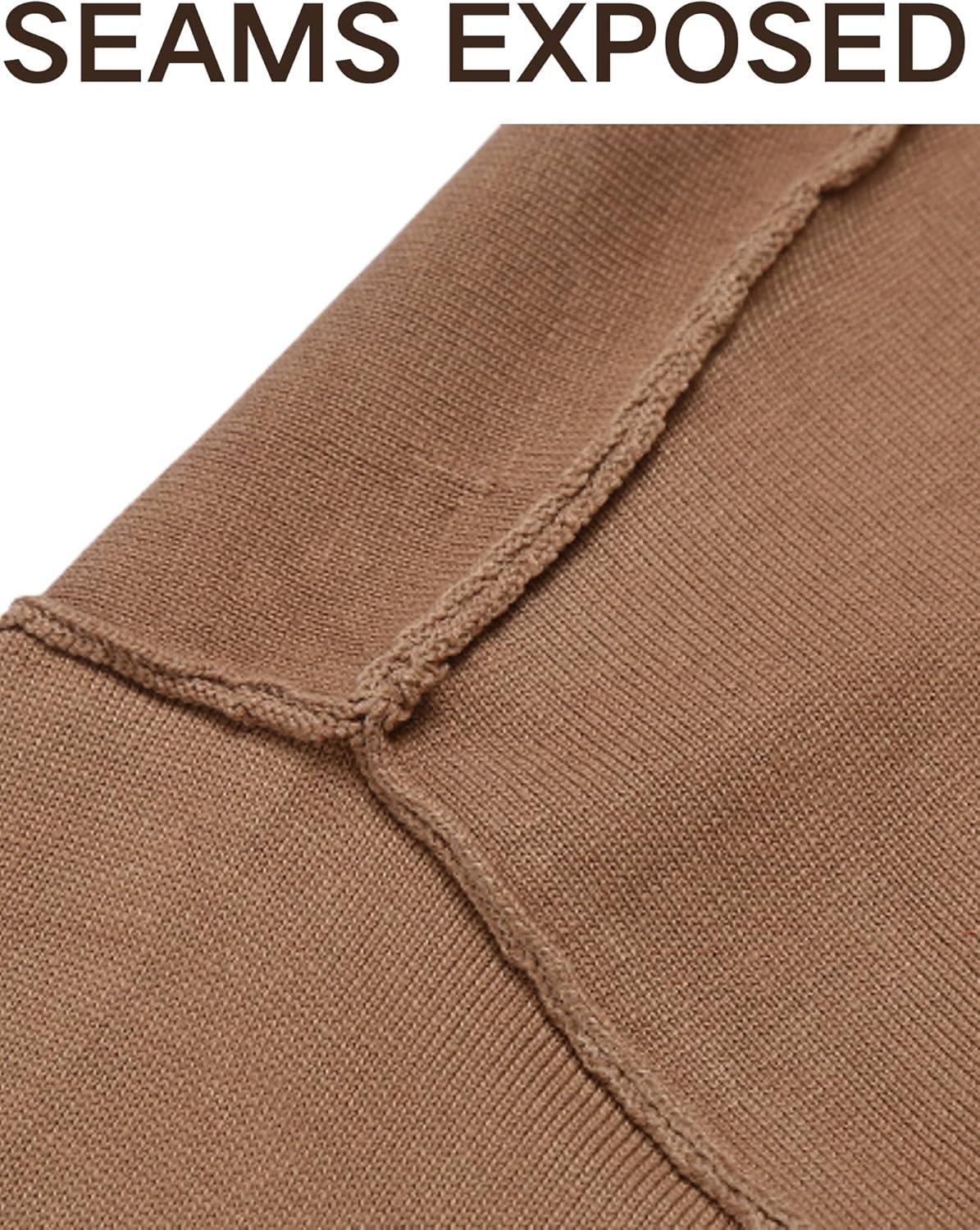 imageZeagoo Womens Oversized Button Cardigan Sweaters 2026 Fall Open Front Lightweight Cardigans V Neck Loose Knit OutwearBlack