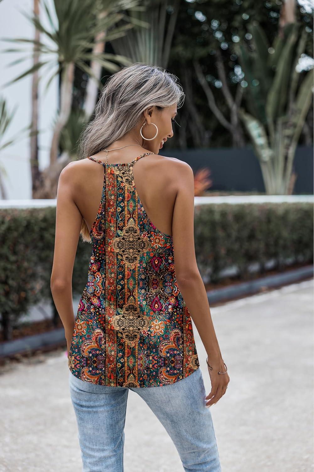 imageZeagoo Womens Silk Satin Tank Tops V Neck Sleeveless Camisole Cami Spaghetti Straps Blouse Summer Loose Racerback ShirtMz721
