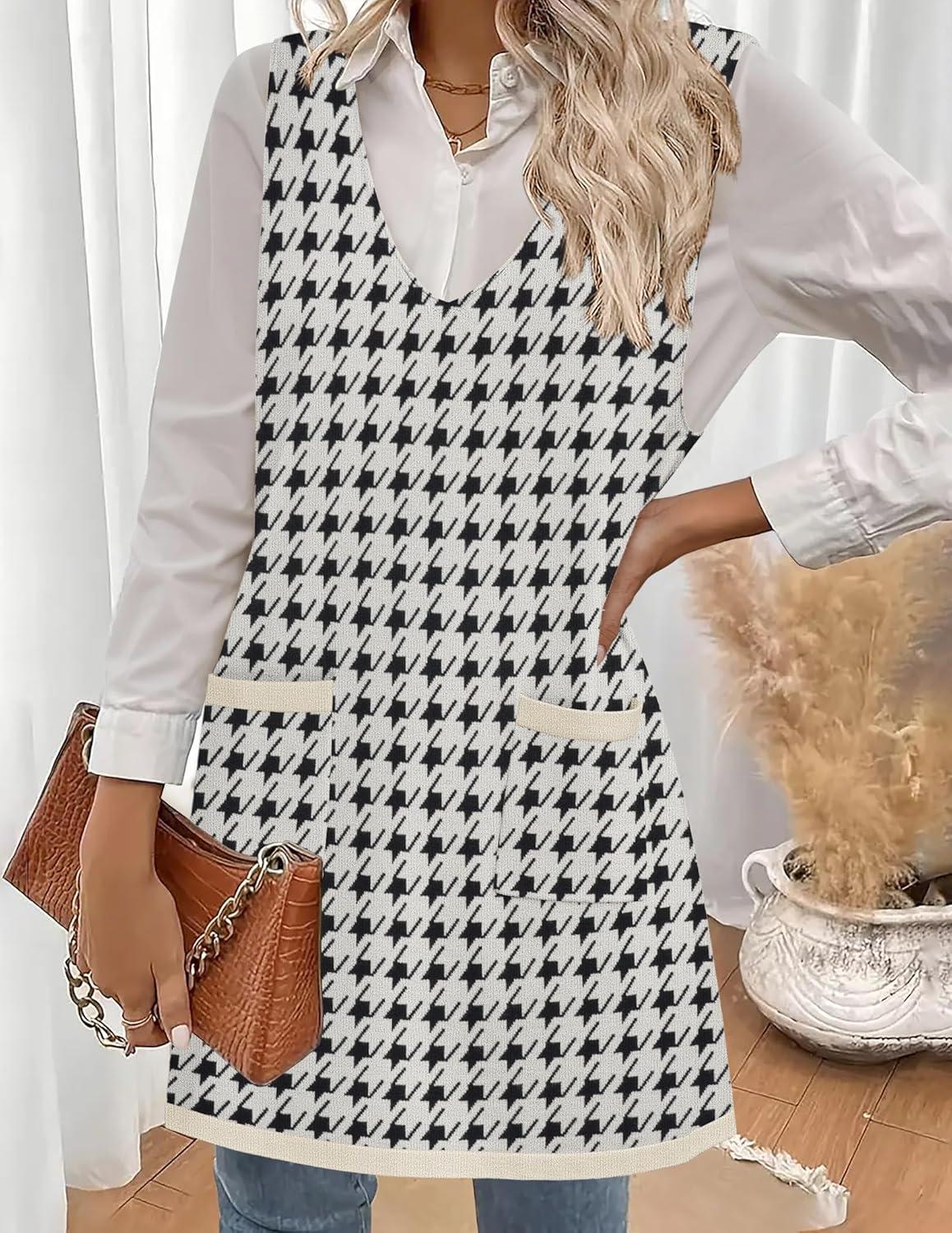 imageZeagoo Womens Sweater Vest Dresses for Women 2026 V Neck Sleeveless Knit Pullover Sweater with Pockets Fall Winter OutfitsJh466