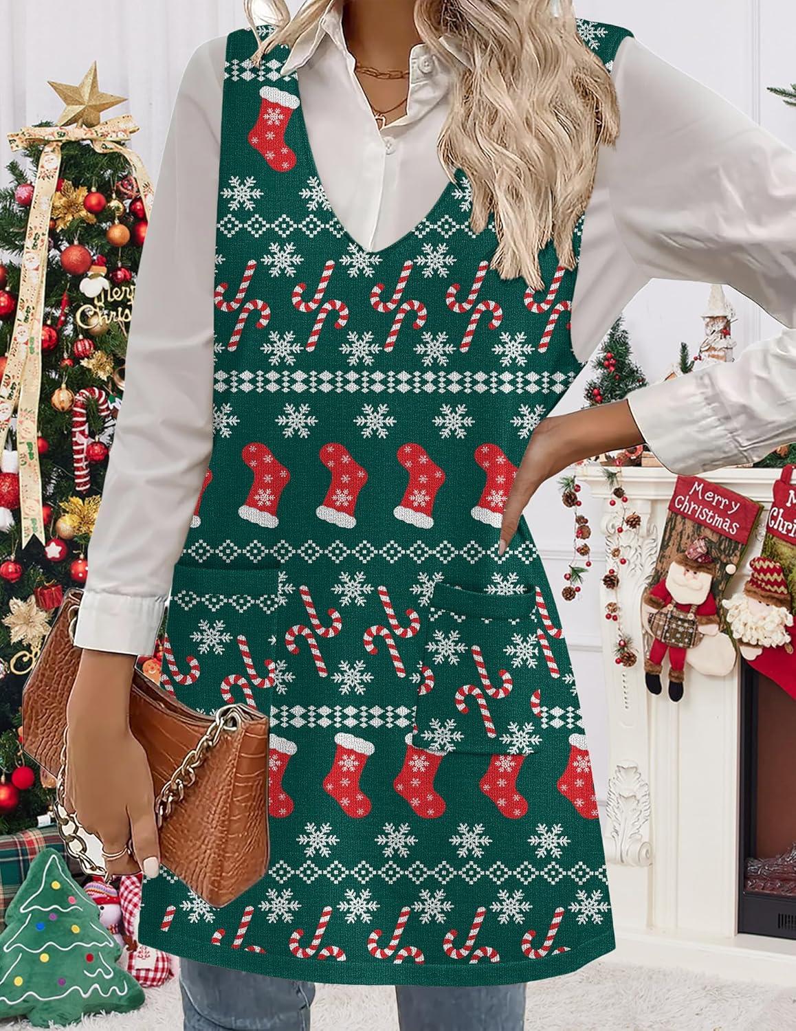 imageZeagoo Womens Sweater Vest Dresses for Women 2026 V Neck Sleeveless Knit Pullover Sweater with Pockets Fall Winter OutfitsSd352