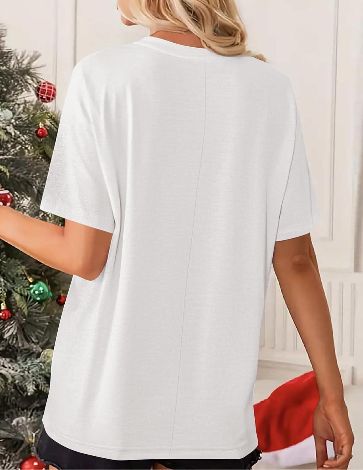 imageZeagoo Womens TShirts Short Sleeve Tops Summer Casual Blouse Crew Neck Basic Shirt 2 Pack Loose Fit TeeBlack white