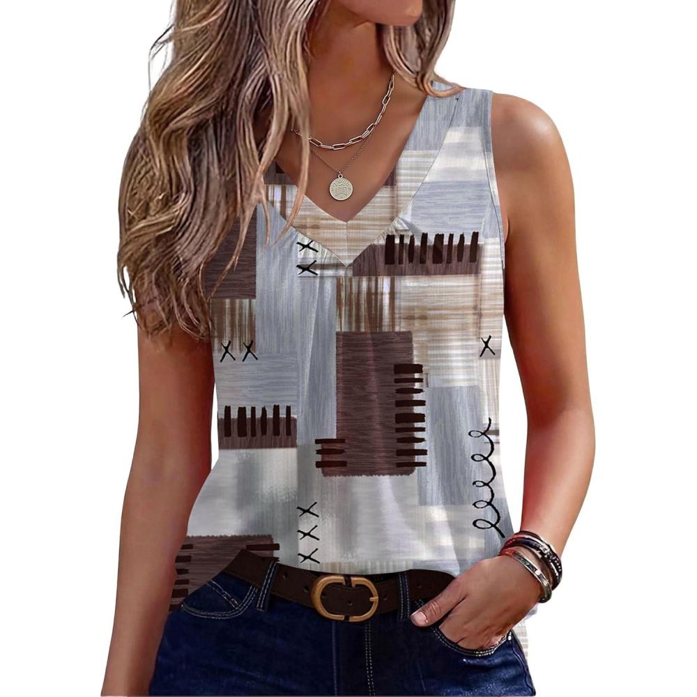 imageZeagoo Womens Tank Tops Summer Sleeveless Loose Fit Tops V Neck Pleated Shirts Basic Tees Dressy Casual Trendy ClothesJh609mixed Color