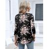 Zeagoo 3/4 Length Sleeve Womens Tops Dressy Casual 2026 V Neck T Shirts Blouses Floral Summer Business Work Basic Tees(Black Pink Floral)