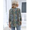 Zeagoo 3/4 Length Sleeve Womens Tops Dressy Casual 2026 V Neck T Shirts Blouses Floral Summer Business Work Basic Tees(Blue Boho Print)