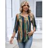 Zeagoo 3/4 Length Sleeve Womens Tops Dressy Casual 2026 V Neck T Shirts Blouses Floral Summer Business Work Basic Tees(Multicolor)