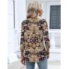Zeagoo 3/4 Length Sleeve Womens Tops Dressy Casual 2026 V Neck T Shirts Blouses Floral Summer Business Work Basic Tees(Purple-beige)