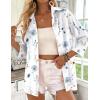 Zeagoo Button Down Shirts for Women 3/4 Sleeve Tops V Neck Collared Blouses Business Casual Outfits S-2XL(Bf290)