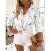 Zeagoo Button Down Shirts for Women 3/4 Sleeve Tops V Neck Collared Blouses Business Casual Outfits S-2XL(Bf290)