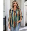 Zeagoo Button Down Shirts for Women 3/4 Sleeve Tops V Neck Collared Blouses Business Casual Outfits S-2XL(Cx289)