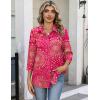 Zeagoo Button Down Shirts for Women 3/4 Sleeve Tops V Neck Collared Blouses Business Casual Outfits S-2XL(Cx320)