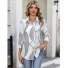 Zeagoo Button Down Shirts for Women 3/4 Sleeve Tops V Neck Collared Blouses Business Casual Outfits S-2XL(Jh611)