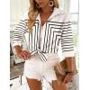 Zeagoo Button Down Shirts for Women 3/4 Sleeve Tops V Neck Collared Blouses Business Casual Outfits S-2XL(Jh620)