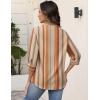 Zeagoo Button Down Shirts for Women 3/4 Sleeve Tops V Neck Collared Blouses Business Casual Outfits S-2XL(Tw720)