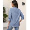 Zeagoo Button Down Shirts for Women 3/4 Sleeve Tops V Neck Collared Blouses Business Casual Outfits S-2XL(Tz273)