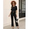 Zeagoo Cable Short Sleeve Sweaters for Women Summer Spring Cute Tops 2026 Trendy Business Causal Outfits Work Blouses Clothes(Black)