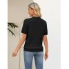 Zeagoo Cable Short Sleeve Sweaters for Women Summer Spring Cute Tops 2026 Trendy Business Causal Outfits Work Blouses Clothes(Black)
