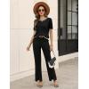 Zeagoo Cable Short Sleeve Sweaters for Women Summer Spring Cute Tops 2026 Trendy Business Causal Outfits Work Blouses Clothes(Black White Stripe)