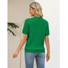 Zeagoo Cable Short Sleeve Sweaters for Women Summer Spring Cute Tops 2026 Trendy Business Causal Outfits Work Blouses Clothes(Green)
